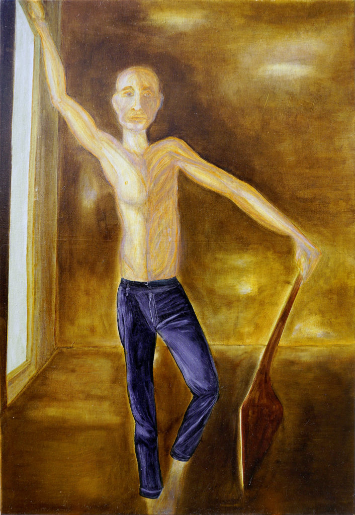 L'Homme qui n'avait pas d'appui, 2019 Huile sur toile, 90 x 60 cm