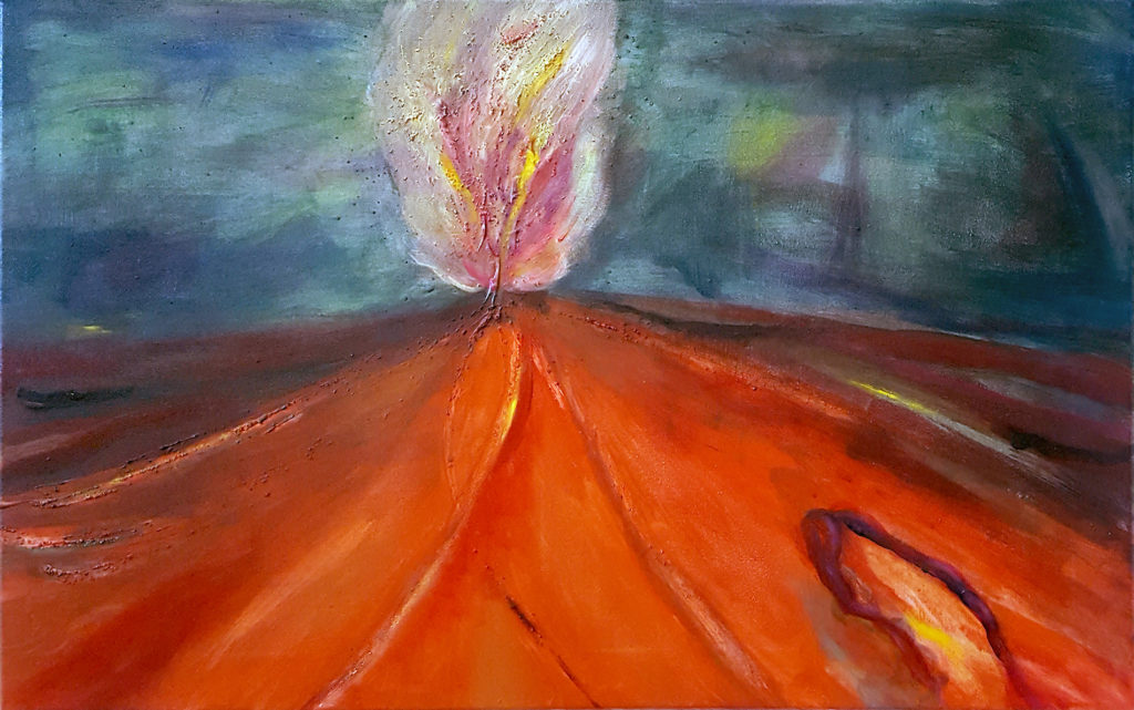 La Course, 2019 Acrylique et huile sur toile, 60 x 90 cm