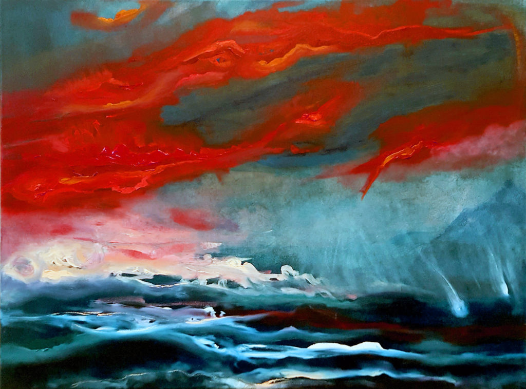 L’Explosion, 2019 Acrylique et huile sur toile, 60 x 90 cm